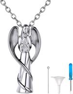 🌙 richsteel moon cat cross angel wing forever in my heart bar hourglass urn necklace - stainless steel 18k gold plated cremation jewelry for women and men - waterproof with gift box logo