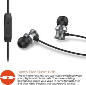 img 2 attached to 🎧 Наушники HyperGear dBm Metal In-Ear с микрофоном, шумоизоляцией, стереозвуком | Совместимы с iPhone, Galaxy, iPad, планшетами | Подходит для разъема 3,5 мм (черные)