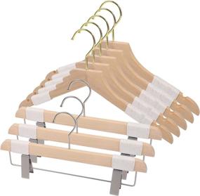 img 4 attached to Wooden Hangers Clothes Pants Non Slip