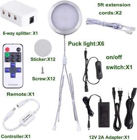 img 3 attached to 🔆 AIBOO Dimmable Puck Lights - Linkable Under Cabinet LED Lighting with Wireless RF Remote Control - 12V, Hardwired & Wall Plug-in - Perfect for Counter Lighting (6 Lights, Daylight White)