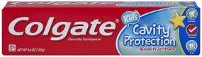 img 4 attached to Паста для зубов семейства Колгейт Colgate Kids с защитой от кариеса - со вкусом пузырчатых фруктов - 4,6 унции.