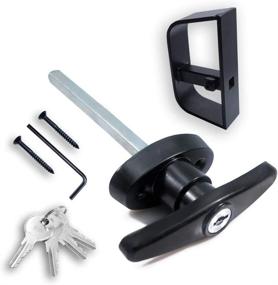 img 2 attached to 🔒 Natasher Shed Lock T-Handle Lock Kit - Secure Your Shed Door with 4 Keys and 2 Screws, Black Latch and Handle Lock for Barn, Playhouse, Chicken Coop - 1pcs