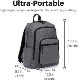 img 2 attached to 2020 Edition Gray Bluetooth Speaker Backpack: 20-Watt Speakers & Subwoofer for Parties, Festivals, Beach, School - Works with iPhone & Android!