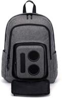 2020 edition gray bluetooth speaker backpack: 20-watt speakers & subwoofer for parties, festivals, beach, school - works with iphone & android! logo