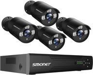 📷 enhanced 2021 smonet 5mp security camera system: 4x 5mp(2560tvl) wired bullet cameras, waterproof, 8ch complete home surveillance system with night vision, remote access, and playback (no hdd) logo