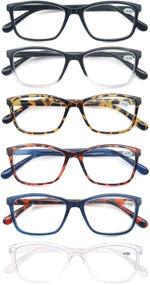 img 3 attached to Stylish CAWINT Reading Glasses for Small-Faced Women & Men- 6 Pack, Lightweight Square Frame Readers