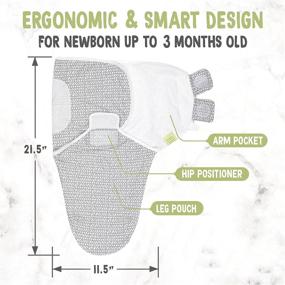 img 3 attached to 🌿 Превосходные органические подгузники для сна для младенцев - 3-пакетные новорожденные повязки для младенцев 0-3 месяца - Эргономический дизайн для оптимального комфорта и глубокого сна - повязки для сна для младенцев - Скандинавский вдохновленный пеленальный коврик-одеяло-мешок для сна для новорожденных и младенцев.