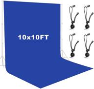 lidlife 10 x 10 ft blue backdrop - chromakey blue screen background for photoshoots & videos - polyester fabric for studio quality results - includes 4 backdrop clips logo