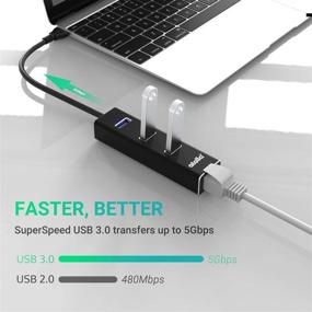 img 2 attached to 🔌 USB 3.0 Hub Ethernet with USB C Adapter: 3 Port Splitter and Gigabit Ethernet RJ45 1000Mbps Extender