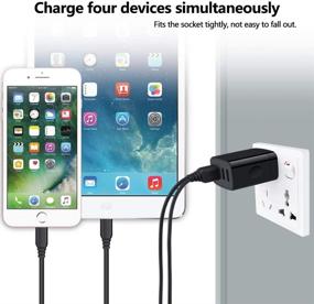 img 3 attached to 🔌 2Pack Hootek USB Wall Charger, 4.8A 4-Multi Port Power Adapter Plug Cube for iPhone 13/12/11/XS Max/XR/X/8/7/6 Plus, Samsung Galaxy S21 S20 S10 S9 S8 S7 Note 20 10+ 9 8, Moto