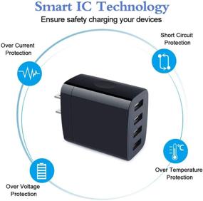 img 1 attached to 🔌 2Pack Hootek USB Wall Charger, 4.8A 4-Multi Port Power Adapter Plug Cube for iPhone 13/12/11/XS Max/XR/X/8/7/6 Plus, Samsung Galaxy S21 S20 S10 S9 S8 S7 Note 20 10+ 9 8, Moto