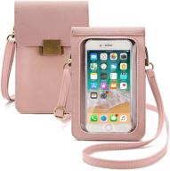 ellypluses touch screen phone purse anti-theft lock cell phone wallet for women small crossbody smartphone bag with shoulder strap rfid credit card cash (pink) logo
