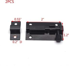 img 2 attached to 2-Inch Length Barrel Bolt - Stainless Steel Slide Bolt Latch for Bathroom, Matte Black Door Lock - Set of 2 with Mounting Screws