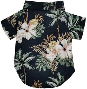 img 4 attached to 🌴 LHYZ PARK Hawaiian Beach Print Pet Dog Cat T-Shirts | Cute Summer Vest Camp Shirt Clothes | Small to Medium Dogs Cats