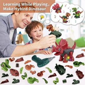 img 1 attached to 🦕 Динозавры игрушки для мальчиков и девочек от 3 до 8 лет - модернизированные с светом, звуком и возможностью разборки | Образовательные рождественские и днюховые подарки для детей.