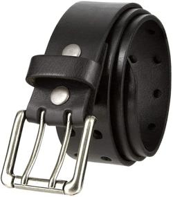 img 2 attached to 🧳 Vintage Black Leather One-Piece Roller: Men's Accessories and Belts