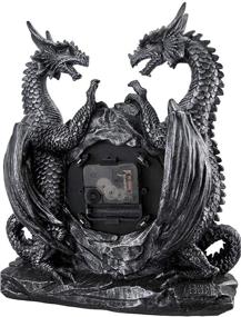 img 2 attached to 📚 Gothic Bookshelf Clock: DWK Twin Dragon, Decorative Fireplace Dragon Figurines, Vintage Shelf Clock - 11