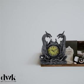 img 1 attached to 📚 Gothic Bookshelf Clock: DWK Twin Dragon, Decorative Fireplace Dragon Figurines, Vintage Shelf Clock - 11