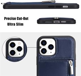 img 1 attached to 💼 Labato iPhone 12/12 Pro Wallet Case with Strap - Slim Leather Lanyard Case, Back Zipper Wallet with Card Holder - Protective Phone Cover for 6.1'' iPhone 12/12 Pro 2020 (Blue)