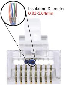 img 2 attached to High-Quality VCE RJ45 Cat6 Pass Through Connectors 50-Pack for Solid or Standed UTP Network Cable – UL Listed