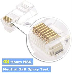 img 3 attached to Высококачественные разъемы VCE RJ45 Cat6 проходного типа 50 штук для сетевого кабеля Solid или Standed UTP - сертифицированы UL