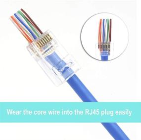 img 1 attached to High-Quality VCE RJ45 Cat6 Pass Through Connectors 50-Pack for Solid or Standed UTP Network Cable – UL Listed