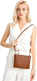 img 3 attached to Women's Small Crossbody Bags, Purses and Handbags, Vegan Leather Clutch with Detachable Strap