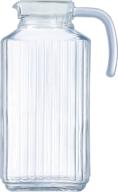 circleware frigo ribbed glass beverage drink pitcher with lid and handle: 63.4oz limited edition glassware water juice dispenser logo