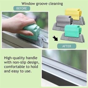 img 1 attached to 🧹 3-Piece Hand-held Window Groove Cleaning Brush Set for Efficiently Cleaning Corners and Gaps