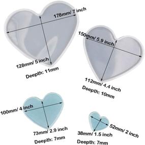 img 3 attached to ❤️ Love Heart Shape Epoxy Mold Set | Sizes: 18cm, 15cm, 10cm, 5.2cm | Silicone Resin Heart Casting Mold Kit