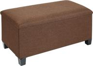 🛋️ fhe 30-inch brown ottoman bench: hidden storage, extra seating & foot rest with premium wood tray and feet logo