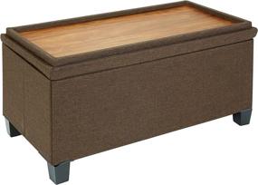 img 1 attached to 🛋️ FHE 30-Inch Brown Ottoman Bench: Hidden Storage, Extra Seating & Foot Rest with Premium Wood Tray and Feet