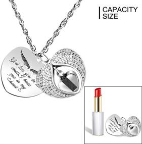 img 2 attached to 👼 abooxiu DAD MOM Angel Wings Heart Urn Necklace - Stainless Steel Cremation Jewelry for Ashes - Create a Personalized Memorial Keepsake