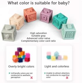 img 2 attached to 👶 MIXI Baby Toys Blocks - Soft, Teething, and Montessori Developmental Toys for Babies 6 Months and Up (12PCS)