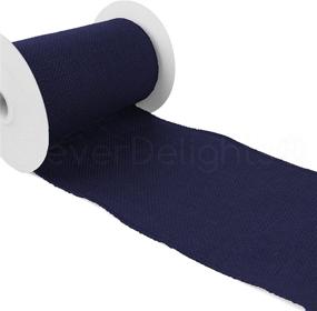 img 2 attached to 🔵 Navy Blue CleverDelights 6" Burlap Ribbon - Wired/Finished Edges - Super-Fine Tight Weave - 10 Yards Long