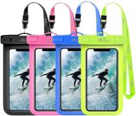 moko waterproof phone pouch holder [4 pack], underwater phone case dry bag with lanyard for iphone 13/13 pro max/iphone 12/12 pro max/11 pro max, x/xr/xs max, samsung s21/s10/s9, note 10 logo