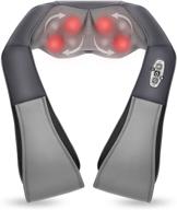 relax and renew with shiatsu neck massager & heat: ideal back massager for women and men, deep tissue kneading shoulder massager - ultimate massage pillow for neck, back, shoulder, foot, and leg logo