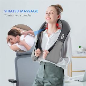 img 3 attached to Relax and Renew with Shiatsu Neck Massager & Heat: Ideal Back Massager for Women and Men, Deep Tissue Kneading Shoulder Massager - Ultimate Massage Pillow for Neck, Back, Shoulder, Foot, and Leg