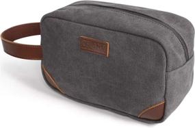 img 4 attached to 🧳 Premium Canvas Hanging Leather Toiletry Shaving Kit: Versatile and Stylish