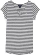 👚 nautica girls' stripe top: stylish tie-front fashion for a trendy look logo