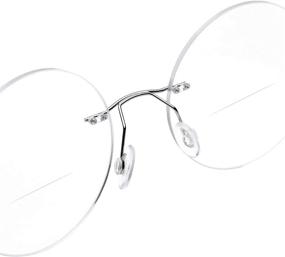 img 1 attached to 👓 Titanium Alloy Rimless Bifocal Reading Glasses: Round Frame Lightweight Eyeglasses for Men and Women