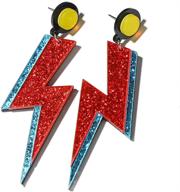 ⚡ beluckin acrylic lightning bolt dangle earrings: creative sparkle for women & girls' party accessory jewelry logo