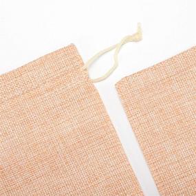 img 2 attached to 🎁 EUSOAR Burlap Bags with Drawstring, 50 pcs, Reusable Linen Pouches for Business and Gift Packaging - Apricot