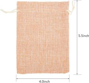 img 3 attached to 🎁 EUSOAR Burlap Bags with Drawstring, 50 pcs, Reusable Linen Pouches for Business and Gift Packaging - Apricot