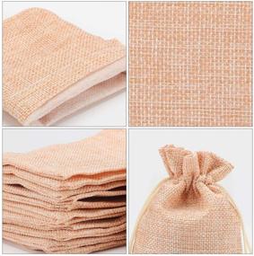 img 1 attached to 🎁 EUSOAR Burlap Bags with Drawstring, 50 pcs, Reusable Linen Pouches for Business and Gift Packaging - Apricot