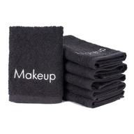 💄 arkwright makeup remover towels - soft cotton washcloths (13x13, 6 pack) with makeup embroidery - ideal holiday gift for women - black logo