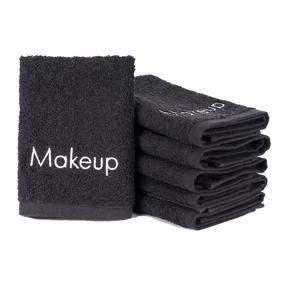 img 4 attached to 💄 Arkwright Makeup Remover Towels - Soft Cotton Washcloths (13x13, 6 Pack) with Makeup Embroidery - Ideal Holiday Gift for Women - Black