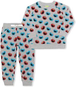 img 3 attached to Sesame Street 2-Piece 👦 Sweatshirt and Jogger Set for Boys