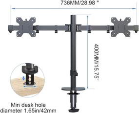 img 2 attached to Suptek Dual Monitor Arm Stand Mount - Fully Adjustable for 13-32 inch Computer Screens, Up to 22lbs, VESA 75 100 Compatible (MD94X2)