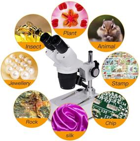 img 1 attached to Swift S306-20-2L 20X/40X/80X Magnification Binocular Stereo Microscope with 360° Rotation, Wide-field 10X and 20X Eyepieces, Upper and Lower LED Lighting, Reversible Black/White Stage Plate